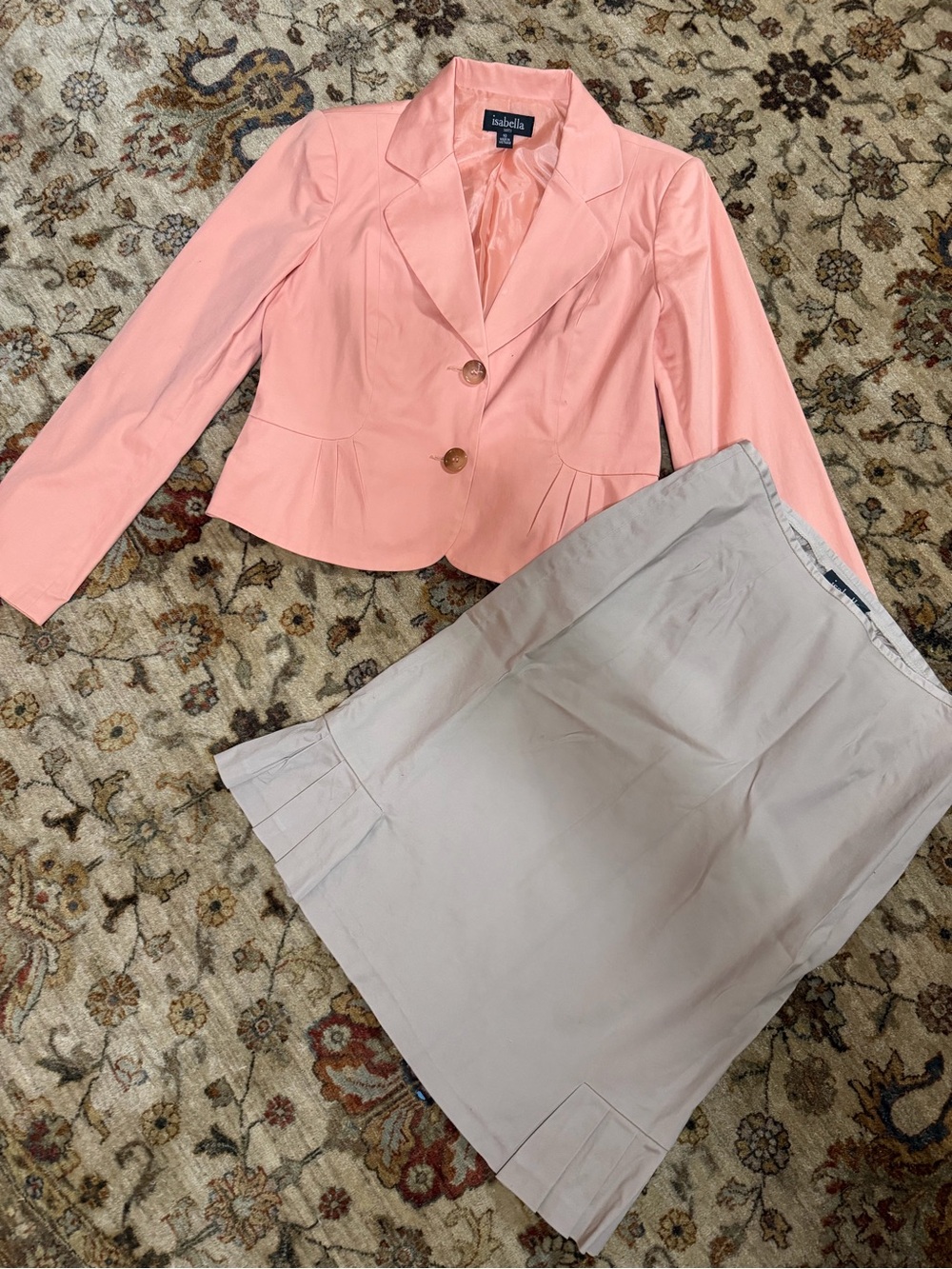 Isabella Peach Pink Cropped Peplum Blazer